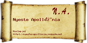 Nyeste Apollónia névjegykártya
